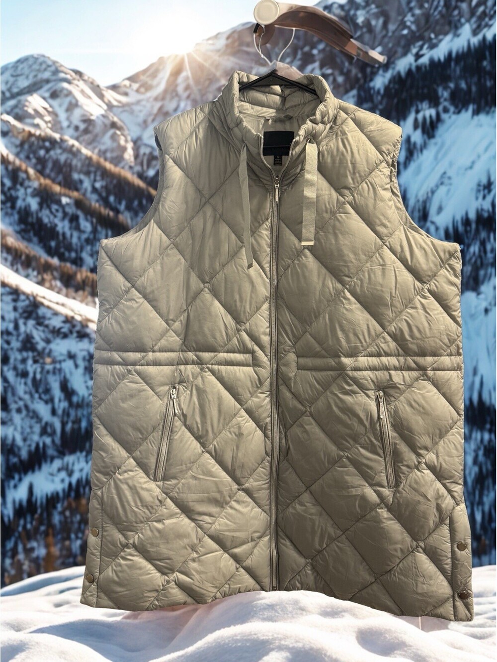 Weatherproof Diamond Quilted Cinch Waist VestSIZE 1X
